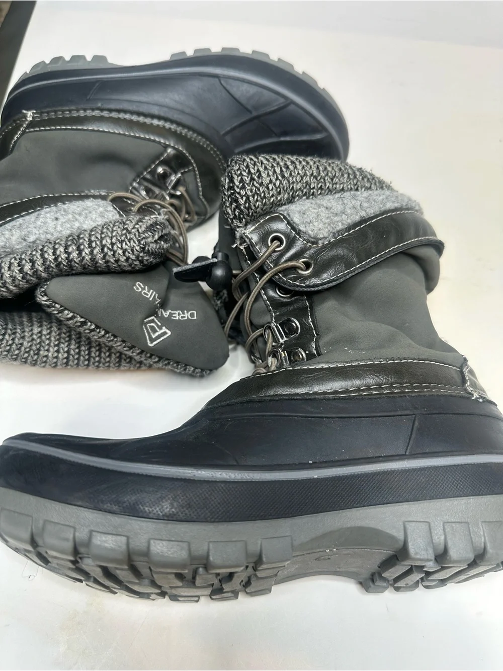 Dream Pairs Kids Black & Gray Waterproof Snow Boots